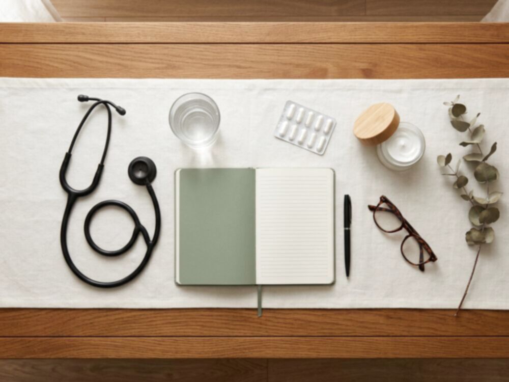 A calm consultation room prepared for a patient conversation